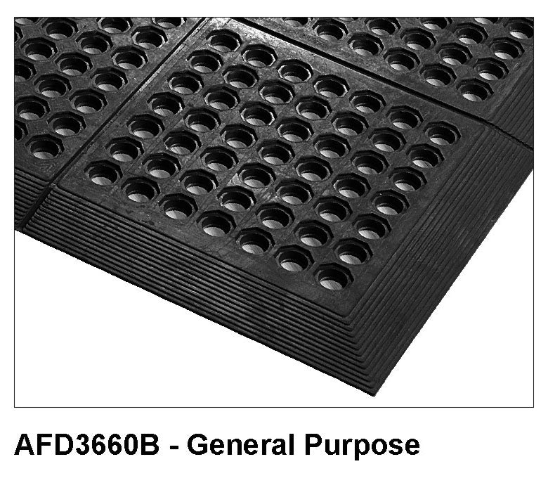 Anti-Fatigue Beveled Edge Mat - Premium Black