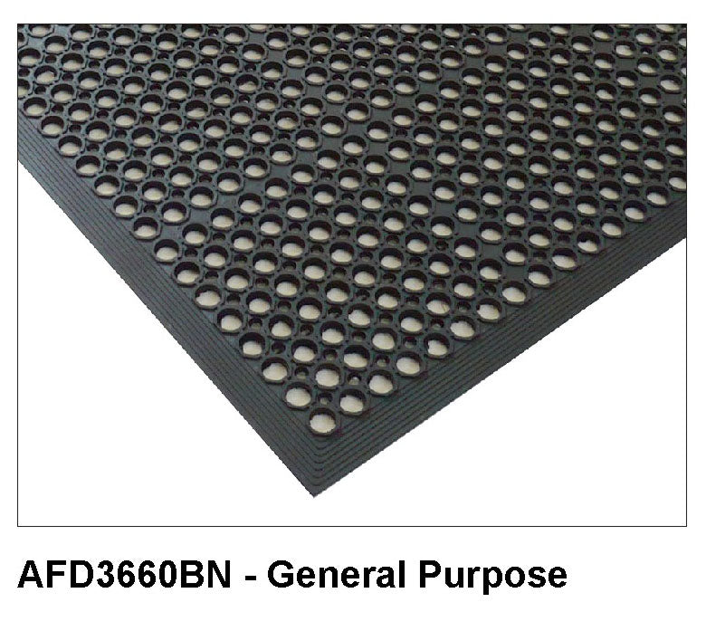 Anti-Fatigue Beveled Edge Mat - Economy Black