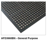 Anti-Fatigue Beveled Edge Mat - Economy Black