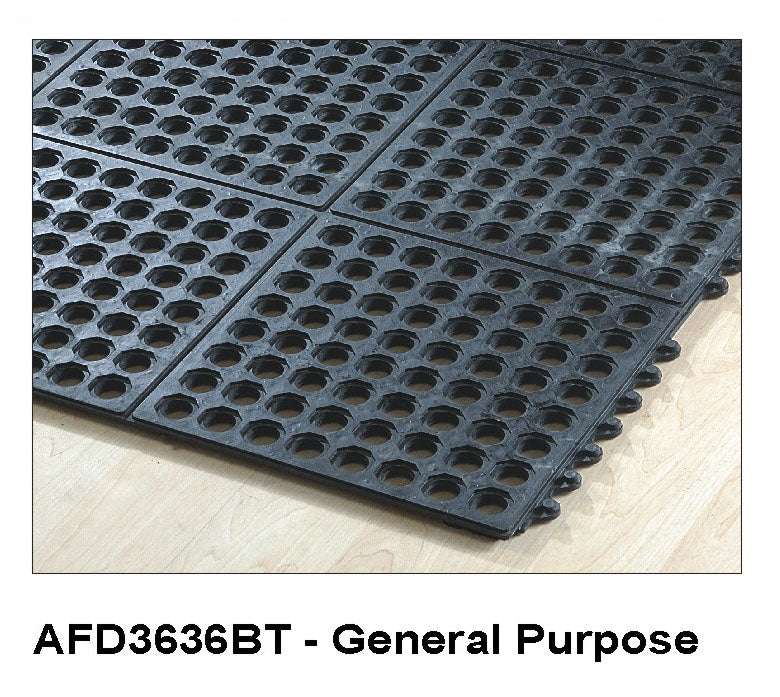 Anti-Fatigue Mat Modular Interlocking - Black