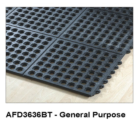 Anti-Fatigue Mat Modular Interlocking - Black